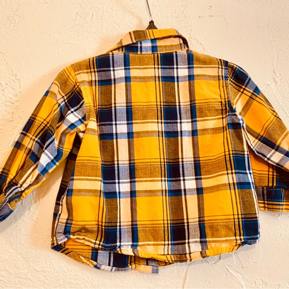The Children’s Place 9-12mo Yellow Checkered Button-Down Shirt - Picture 2 of 5